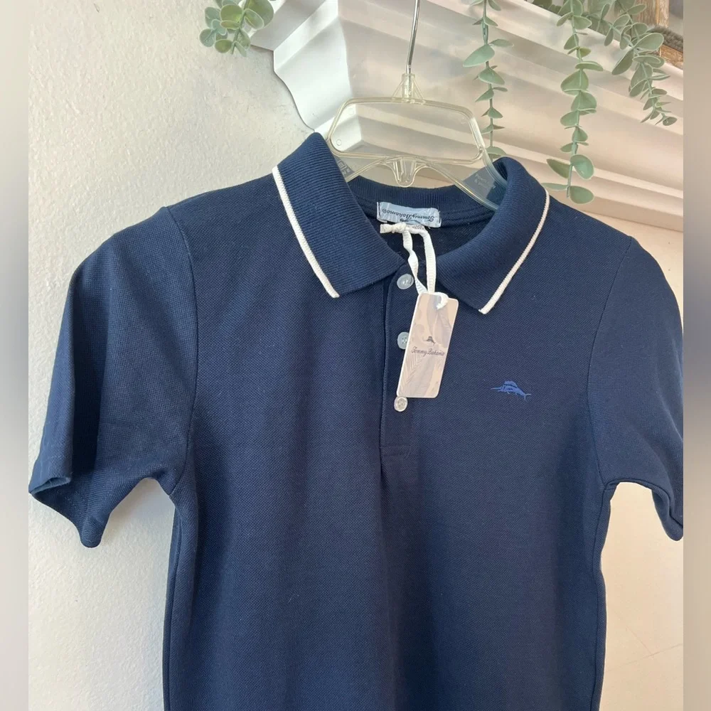 NWT TOMMY BAHAMA Boy’s Polo Shirt / Navy / Size: 10/12 - Picture 4 of 5
